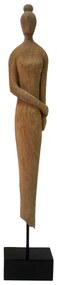 Επιτραπέζιο διακοσμητικό φιγούρα Rezina Inart φυσικό μάνγκο ξύλο-μέταλλο 14x8x71εκ