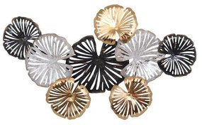 Μεταλλικό Διακοσμητικό Τοίχου FL608 Fylliana Χρυσό - Μπέζ - Γκρί 90x5x49.5 εκ. 90x5x49.5 εκ.