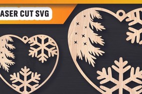 Σετ των 3 Intra απο ξύλο plywood 3mm-4mm πάχος Χριστουγεννιάτικα στολίδια αγάπης με λέιζερ Δίασταση 8x8 cm INTRAFABR-105938055