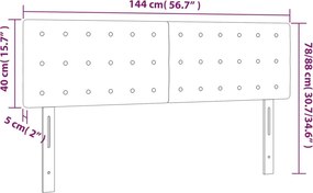 vidaXL Κεφαλάρι Κρεβατιού LED Λευκό 144x5x78/88 εκ. Συνθετ. Δέρμα