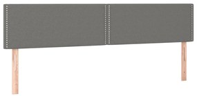 vidaXL Κρεβάτι Boxspring με Στρώμα &amp; LED Σκ.Γκρι 200x200εκ. Υφασμάτινο
