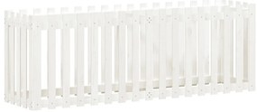 vidaXL Ζαρντινιέρα με Σχέδιο Φράχτη Λευκή 200x50x70 εκ. Μασίφ Πεύκο