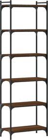 vidaXL Βιβλιοθήκη 6 Επιπέδων Καφέ Δρυς 60 x 30 x 188 εκ. Επεξεργ. Ξύλο