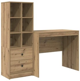 vidaXL Γραφείο με αποθηκευτικό χώρο με συρτάρι 2 pcs artisan δρυς