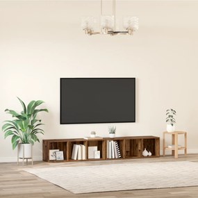 vidaXL Σετ επίπλου τηλεόρασης 2 pcs Παλιό Ξύλο 37 x 35 x 107 εκ