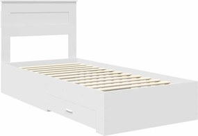 vidaXL Σκελετός Κρεβατιού Λευκό 90 x 190 cm Επεξεργασμένο ξύλο
