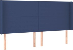 vidaXL Κρεβάτι Boxspring με Στρώμα &amp; LED Μπλε 180x200 εκ. Υφασμάτινο