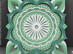 Intra απο ξύλο plywood  Χρώμα wenge 3mm-4mm πάχος - Flower Mandala , Layered Mandala Δίασταση 30x30 cm INTRAFABR-123630832