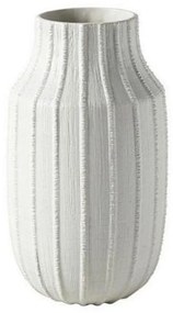 Βάζο Ραβδωτό Μεγάλο NFU236 29,5cm White Espiel Κεραμικό