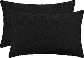 vidaXL Κάλυμμα Μαξιλαριού 2 pcs HEERLEN Μαύρο 50 x 75 cm Μπουκλέ