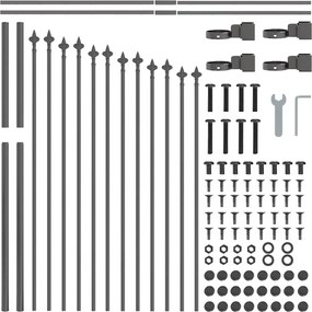 vidaXL Φράχτης Κήπου 7 pcs Γκρι 170 x 140 εκ