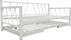 Κρεβάτι-Καναπές Remmie pakoworld μέταλλο λευκό 90x190εκ