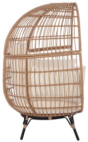 ΠΟΛΥΘΡΟΝΑ ΦΩΛΙΑ ALLEGRA  ΜΕ WICKER ΣΕ ΜΠΕΖ ΑΠΟΧΡΩΣΗ 110x85x148 εκ.