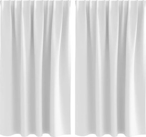 vidaXL Κουρτίνες Μαύρης Ύφανσης με Δαχτυλίδια 2 pcs Λευκό φωτεινό