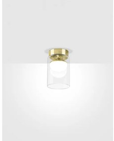 Πλαφονιέρα Φωτιστικό Οροφής LED 8,5W 2700K Dimmable Triac Κρύσταλλο Diver C5 Prandina-1C72002111201-Ορείχαλκος 1C72002111201