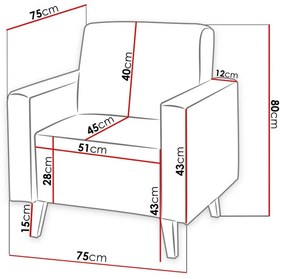 Πολυθρόνα Providence D102, Καφέ, 80x75x75cm, 26 kg, Ταπισερί, Πόδια: Πλαστική ύλη | Epipla1.gr