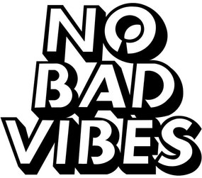 Διακοσμητικό Τοίχου No Bad Vibes 891TNL2021 63x1,5x55cm Black Wallity Μέταλλο