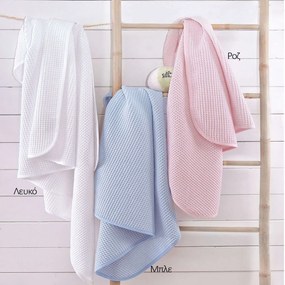 Κουβέρτα Βρεφική Πικέ Sweety Λευκό Ρυθμός Cuddle 80x90cm 100% Cotton