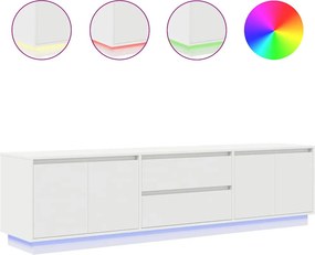 vidaXL Έπιπλο Τηλεόρασης με LED Λευκό 193,5x41x50 εκ.