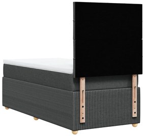 vidaXL Κρεβάτι Boxspring με Στρώμα Σκούρο Γκρι 100x200 εκ. Υφασμάτινο