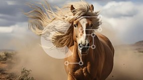 Intra Συλλεκτικό Ξύλινο Παζλ Plywood 4mm - Καφέ άλογο που τρέχει στην έρημο Σε Ξύλινο Κουτί - Διαστάσεις: 10x10 cm – 25 κομμάτια