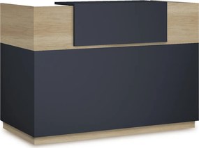 Γραφείο reception Lotus pakoworld σε χρώμα φυσικό - ανθρακί 180x70x110εκ