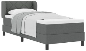 vidaXL κρεβάτι Box Spring με στρώμα  σκούρο γκρι 80x200 εκ. υφάσματος