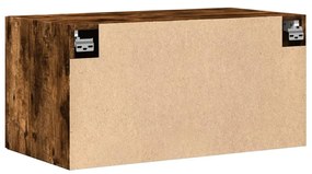 Ντουλάπι Τοίχου Καπνιστή Δρυς 80x42,5x40 εκ. Επεξεργασμένο Ξύλο - Καφέ