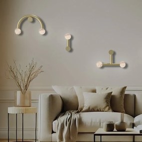 Απλίκα Τοίχου Rigoberta Wall Direct Curved 2xG9 Χρυσό με Αλάβαστρο
