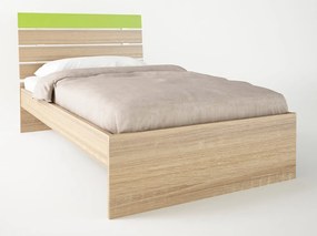 Intrahome Παιδικό κρεβάτι "ΝΟΤΑ" ημίδιπλο σε χρώμα δρυς-λαχανί 110x190 Intrahomesa-00652724