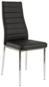 300-182 Καρέκλα Patricia Mαύρο 40 x 39 x 96 Μαύρο Χρώμιο, Τεχνόδερμα PU, 1 Τεμάχιο
