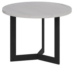 MATIS Τραπέζι σαλονιού SATURN Φ50 λευκό μάρμαρο 50x37 MATIS210270