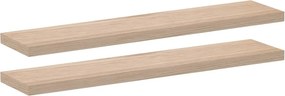vidaXL Ράφια Τοίχου 2 τεμ. 110x23,5x4 εκ. Επεξεργασμένο Ξύλο