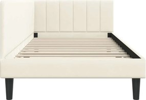 vidaXL Κρεβάτι Γωνίας Κρεμ 90 x 200 cm Βελούδο