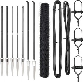 vidaXL Στύλος Περιφράξεων Γκρι 10 x 1,2 μ (50 χλστ πλέγμα)