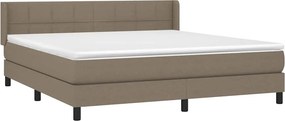 vidaXL Κρεβάτι Boxspring με Στρώμα Taupe 160x200 εκ. Υφασμάτινο