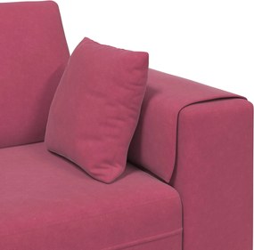 vidaXL Καναπές 3 τμχ. Κόκκινο Βελούδο