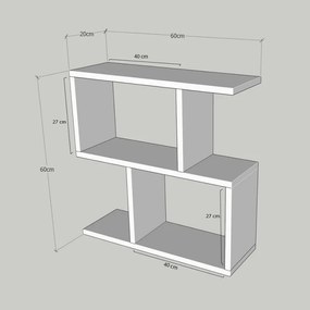 Κονσόλα Kalune Design 854KLN2805, 60x60 cm, 3 επιπέδων, επίστρωση μελαμίνης, μαύρο