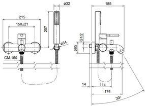 Μπαταρία λουτρού LaTorre New Tech II-Inox