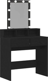 vidaXL Κομμωτήριο Μαύρη δρυς 80 x 41 x 144.5 εκ Επεξεργασμένο Ξύλο
