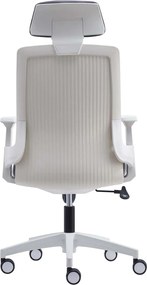 BF8900 Πολυθρόνα Γραφείου Διευθυντή, Άσπρο - Γκρι, Mesh Γκρι, Ύφασμα Γκρι   1τμχ