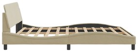 vidaXL Σκελετός Κρεβατιού Dover Κρεμ 180x200 εκ. Υφασμάτινο