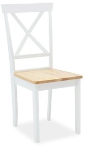 Καρέκλα Lars pakoworld ξύλο-MDF λευκό-φυσικό Σετ 2 Τεμαχίων