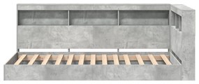 vidaXL Κρεβάτι Ράφια Γκρί 100x200 εκ Επεξεργασμένο Ξύλο
