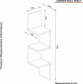 Ράφι Τοίχου Λευκό CORNER 25x25x105,4