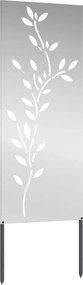 vidaXL Οθόνη Ιδιωτικότητας Κήπου Floral Ασημί 50 x 140 εκ