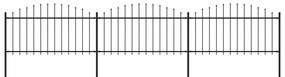 vidaXL Κάγκελα Περίφραξης με Λόγχες Μαύρα (1,25-1,5) x 5,1 μ. Ατσάλινα