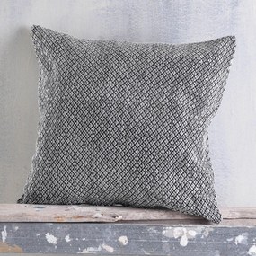 Μαξιλαροθήκη Διακοσμητική Tempe Grey Black Ρυθμός 40Χ40 Chenille,Cotton,Polyester