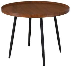 MATRIX Τραπεζάκι Σαλονιού Καθιστικού, Μέταλλο Βαφή Μαύρο, Ξύλο Καρυδί