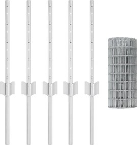 vidaXL Τεντώτο με στήριγμα Ασημί 0,4 x 10 μ Ατσάλι